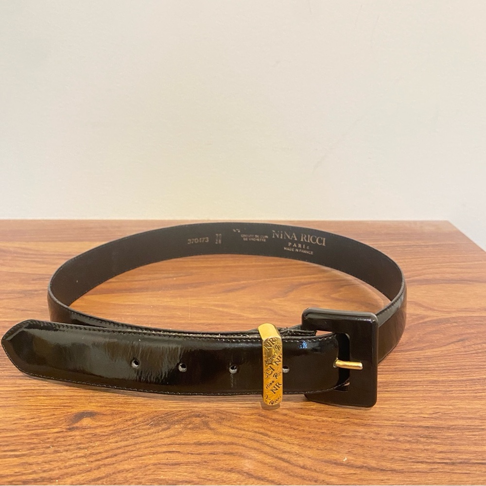 Nina Ricci Black and Gold Belt